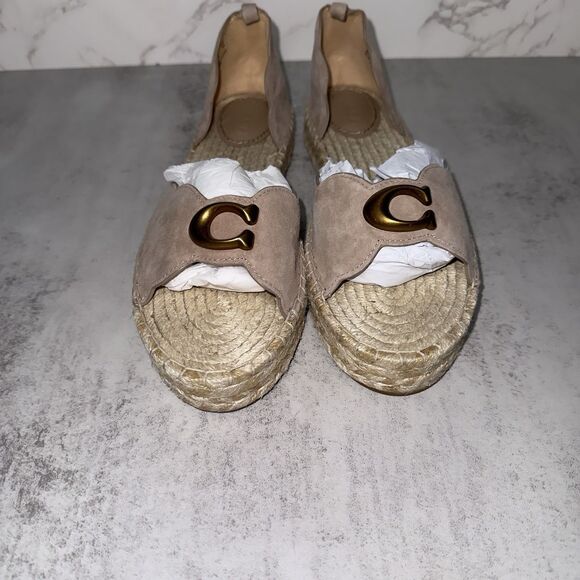 COACH Dillon Suede Espadrille Beige 8.5 B (M) $200 MSRP - Picture 6 of 6